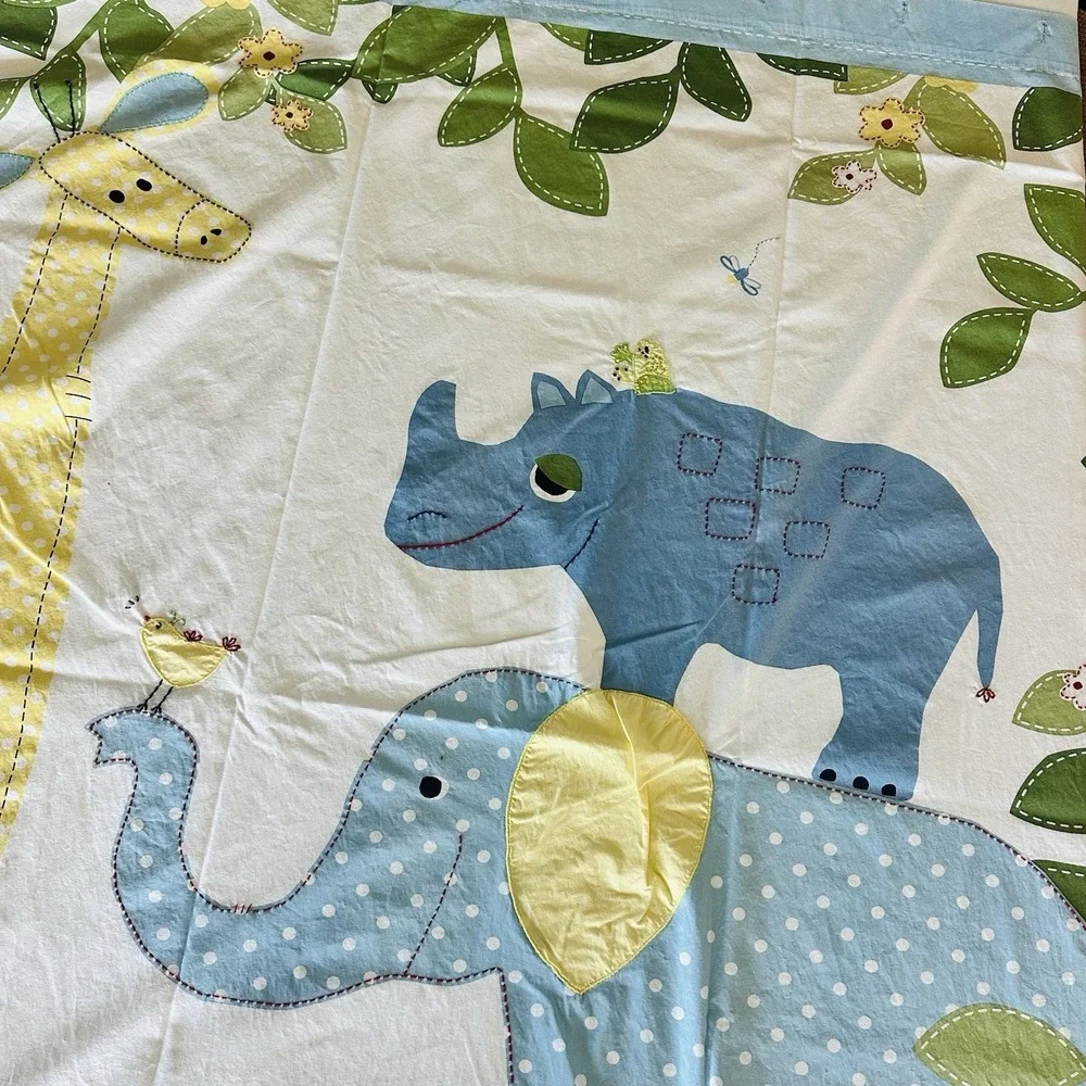 Pottery Barn Kids 100% Cotton Shower Curtain with Animal Appliqués